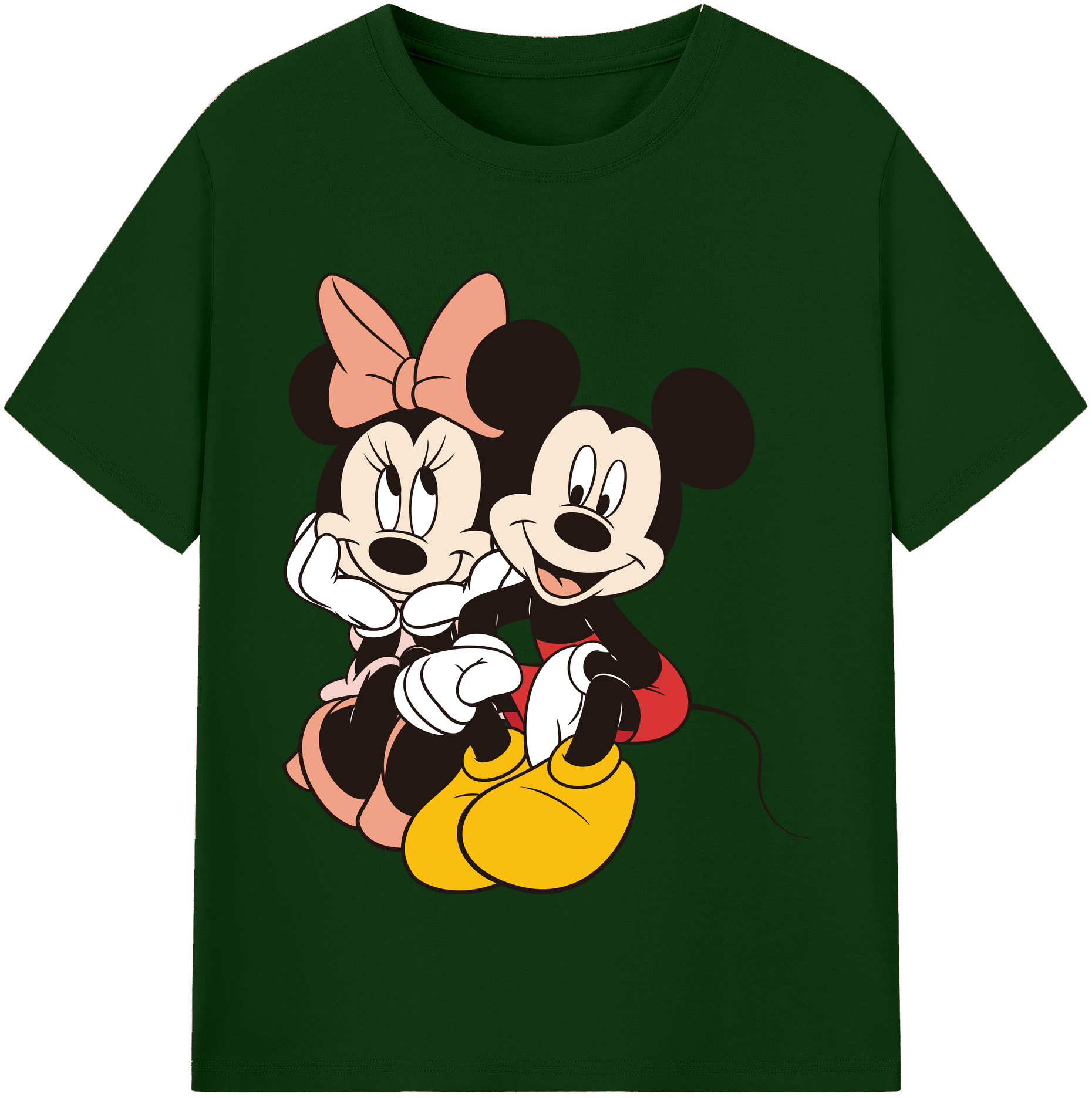 （画像用） ミッキーマウス Mickey Mouse 綿100％半袖Tシャツ（フロントプリント）
